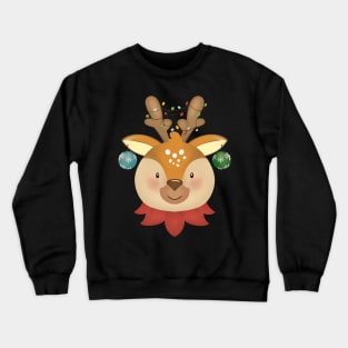 Reindeer Christmas Light Watercolor Crewneck Sweatshirt